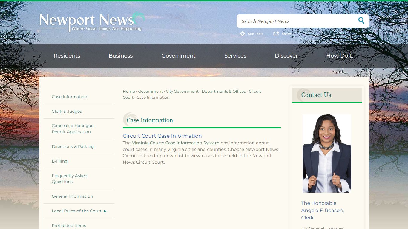 Case Information | Newport News, VA - Official Website